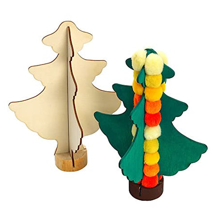 Wooden Tree, Colorations, Set of 12, Easy Assembly, Arts & Crafts, Holiday Project, Seasonal Craft, Nature, for Kids, Decorate, DIY, DYO, Colorations