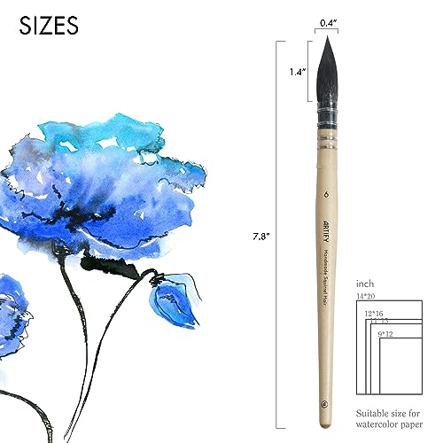 ARTIFY 9 PCS Floral Watercolor Brushes for Beginners & Pros