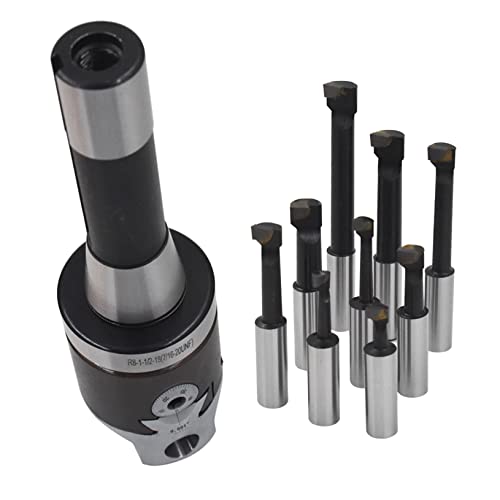 raseparter 2In Boring Head Set, 9-Pack Carbide Boring Bar Set, R8 Shank 1/2In Milling Milling Machine Accessories raseparter