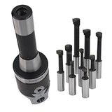 raseparter 2In Boring Head Set, 9-Pack Carbide Boring Bar Set, R8 Shank 1/2In Milling Milling Machine Accessories raseparter