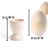 Set of 5 Unfinished Wood Egg Cup Holders and 5 Wooden Eggs by Factory Direct Craft - Natural Wood Egg Stands and Eggs for DIY Easter Decorations Factory Direct Craft