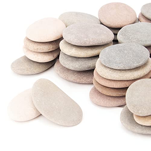 [About 98 PCS - 103 PCS](18.1 Pounds) Painting Rocks,2.23"-3.68" River Rocks,Flat Stones CFKJ