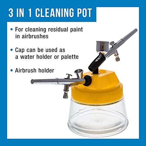 Airbrush Cleaning Kit with Airbursh Cleaning Solution, Cleaning Pot, and Cleaning Tools - WoodArtSupply