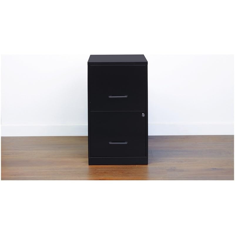 Scranton & Co Metal 2 Drawer Letter File Cabinet in Black Scranton & Co