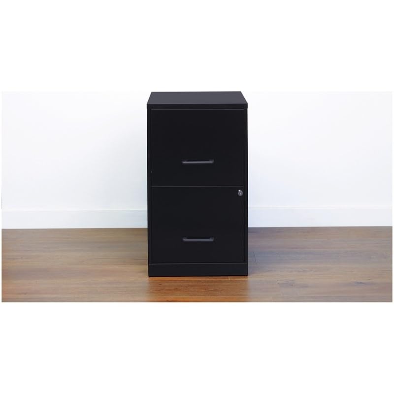 Scranton & Co Metal 2 Drawer Letter File Cabinet in Black - WoodArtSupply