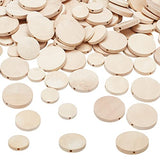 PH PandaHall 120pcs Flat Round Wood Beads 3 Sizes Wood Coin Beads Antique White Wood Spacer Beads Unfinished Wood Disc for Jewelry Necklace Bracelet PH PandaHall