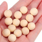 KALLORY Unfinished Wooden Round Balls, 100pcs Natural Small Wood Balls 12mm Gnome Gnome Noses Loose Wooden Beads for DIY Crafts Jewelry Making Art KALLORY