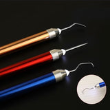 3pcs Weeding Pen for Vinyl, Craft Weeding Tool with Led Light 3 Styles Pin and Hooks Vinyl Tool Kit for DIY Paper Iron on Projects Silhouettes PEUTIER