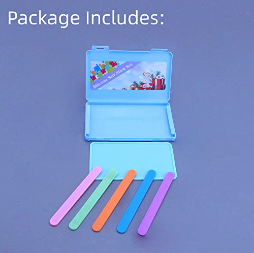 5 PCS Silicone Stir Sticks, Reusable Silicone Popsicle Sticks with 3PCS Silicone Brushes for Mixing Resin, Epoxy, Liquid, Paint, Making Glitter WAQONUY
