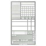 Aleks Melnyk No.423 Metal Stencil for Bullet Journaling, Bookmark, Planning, Drawing, Banners, Lines, Lists, Planner Stamps, Habit Tracker, Dot Aleks Melnyk