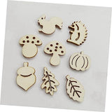 DECHOUS 50pcs Pieces Unfinished Wooden Slices Accessories Unfinished Wooden Animal Figures Hanging Decor Blank Wooden Slices Hanging Ornaments Wooden DECHOUS