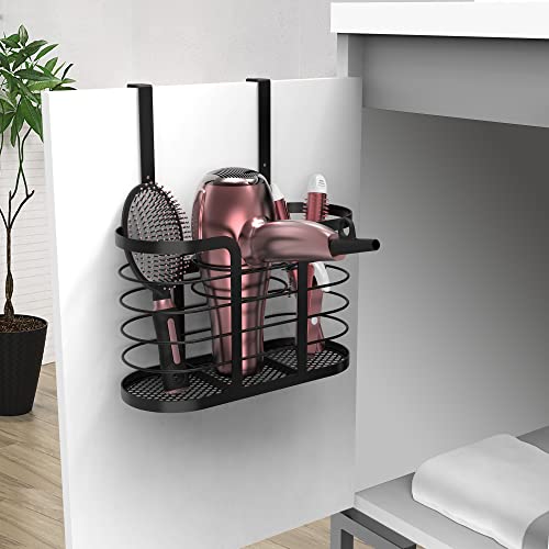 YIGII Hair Tool Organizer - Dryer Holder/Blow Holder Cabinet Door, Bathroom Care & Styling Tools Storage Basket for Dryer, Flat Irons, Curling
