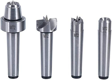 8MILELAKE MT2 Wood Lathe Live Center Set, 4pcs Drive Spur Cup Kit Arbor Woodworking 8MILELAKE