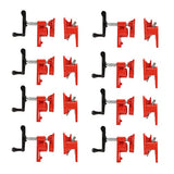FLKQC 3/4" Wood Gluing Pipe Clamp Set with Unique Foot Design Red Heavy Duty Bar Clamps Cast Iron Quick Release Pipe Clamp Tools for Woodworking (8) FLKQC