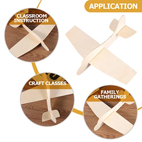 Toyvian 20pcs Unfinished Wooden Plane Model Toy Airplane Craft Wood Airplane for Painting, DIY Wood Airplane Toys for School Craft Projects or Family Toyvian