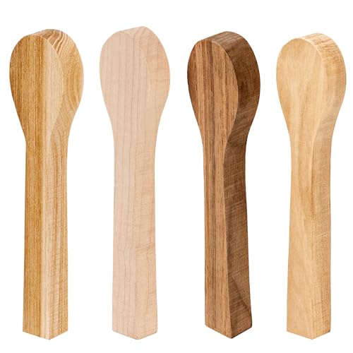 BeaverCraft BB3 Spoon Carving Kit Wood Carving Spoon Blank Wood for Whittling Unfinished Wood Blocks Carving Blanks Hobby Wood Carving Blocks Wooden