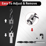 AIMLENTOOL Countersink Drill Bits Set, 7-Pack High Carbon Steel Countersink Drill Bits for Wood, Woodworking Carpentry Reamer with 1 Free Hex Key AIMLENTOOL