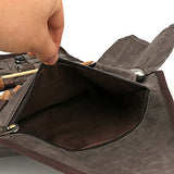 TOURBON Waxed Canvas Tool Roll Up Bag, 25-Pocket Wood Carving Chisel Carrying Case, Multi-Purpose Tool Pouch with Zipped Compartments TOURBON