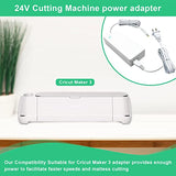 Power Cord Compatible with Cricut Maker 3 Cutting Machine 24VDC Power Replacement Cord Compatible with Cricut Maker 3 Power Adapter & Cord(White) LaWana