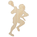 Lacrosse Player with Stick and Ball Unfinished Wood Shape Piece Cutout for DIY Craft Projects - 1/4 Inch Thick - 6.25 Inch Size Sniggle Sloth