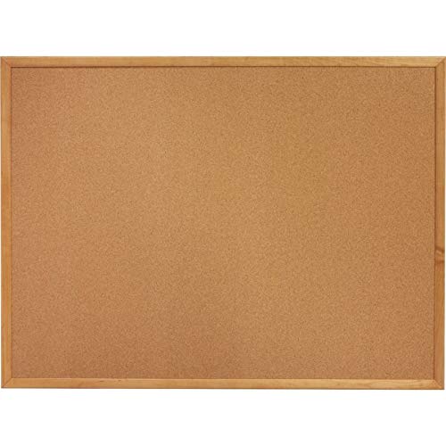 Lorell Oak Wood Frame Cork Board 18" x 24" Lorell