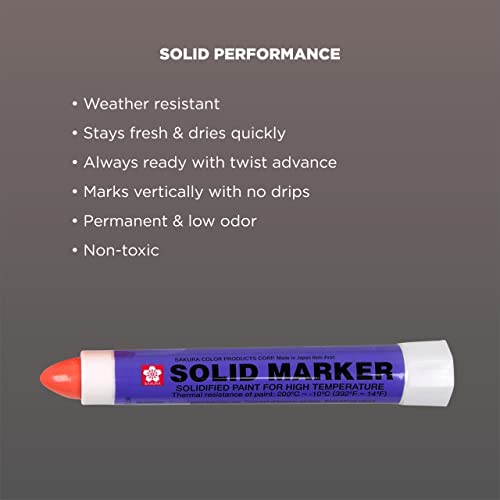 SAKURA Solid Paint Markers - Permanent Marker Paint Pens - Window, Wood, & Glass Marker - Orange Paint - 12 Pack