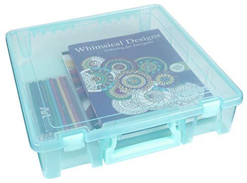 ArtBin 6955AA Super Satchel 1-Compartment Box, Art & Craft Organizer, 1-Pack, Translucent Aqua - WoodArtSupply