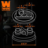 WEN 12-Inch Cyclone-Style Dust Collection Separator Lid with 2.5-Inch Dust (DCA021) WEN