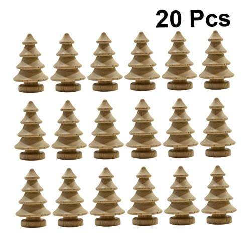 VILLCASE 20pcs Christmas Tree Figures Christmas Craft Supplies Unfinished Wood Snowman Blank peg People Nativity Decor Dinner Table Decor Unfinished VILLCASE