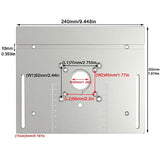KETIPED Aluminium Router Table Insert Plate,Woodworking Benches Router Flip Plate with Miter Gauge Guide Aluminium Fence Sliding KETIPED