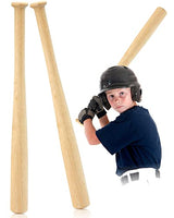 Wettarn 27 Inch 2 Pcs Mini Baseball Bats Wooden Baseball Bat Craft Unfinished Small Baseball Bats Unpainted Wood Baseball Bats for Painting DIY Craft Wettarn