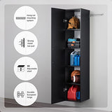 Prepac HangUps 15 in Narrow Garage Storage Cabinet, W x 72" H x 16" D, Black Prepac