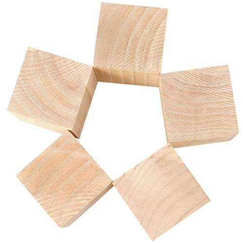 JAPCHET Pack of 60 Wooden Cubes, 2 Inch Natural Unfinished Wood Blocks, Blank Wood Cubes Blocks for DIY Crafts, Puzzle Making, Painting, Carving JAPCHET