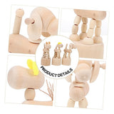 VOSAREA 3 Pcs White Embryo Ornament Wood Animal Figurines Decoraciones para Salas De Casa Waldorf Dolls Unfinished Peg Favors Home Décor Kid Toy VOSAREA