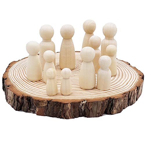 Natural Round Discs Rustic Wood Slices 6 Pcs 6.3-6.7 inch Unfinished Wood kit Circles Crafts Tree Slices with Bark Log Discs for DIY Arts and Wedding William Craft