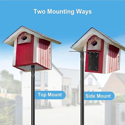 LOPANNY Bird House Pole, 1 Pack 109 Inch Heavy Duty Bird Feeder Pole Mount Kit with 5 Prongs Base for Outdoors, Adjustable Bird Feeder Stand for Wild