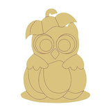 Pumpkin Owl Design by Line Unfinished Wood Cutout Fall Autumn Seasonal Cute Pumpkin Animal Canvas Style 1 Art 1 Diverse Woodworking