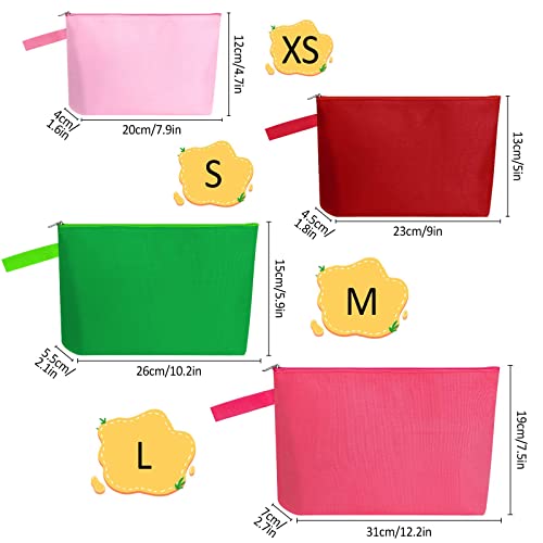 Sinzip 10 Pieces Cotton Canvas Makeup Bag with Bottom and Strap, Multi-Purpose Cosmetic Bag with Zipper Travel Toiletry Pouch, Blank DIY Craft Bag Sinzip