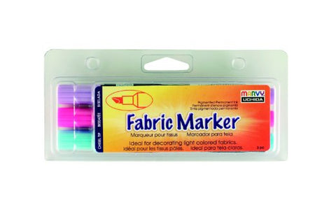Uchida Marvy Chisel Tip Fluorescent Color Fabric Marker Set Art Supplies, Assorted UCHIDA