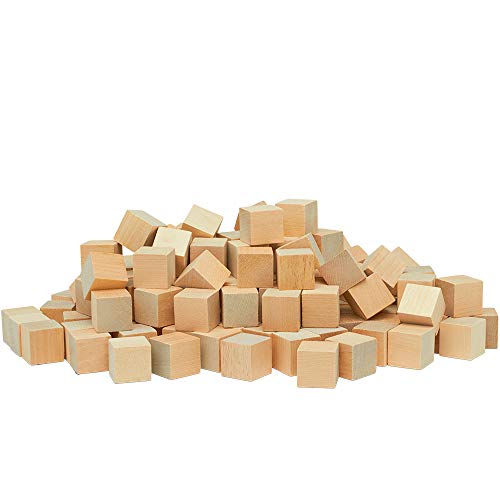 Unfinished Wood Craft Cubes 1 inch, Pack of 50 Small Wooden Blocks to Decorate, Wooden Cubes for Crafts and Décor, by Woodpeckers - WoodArtSupply