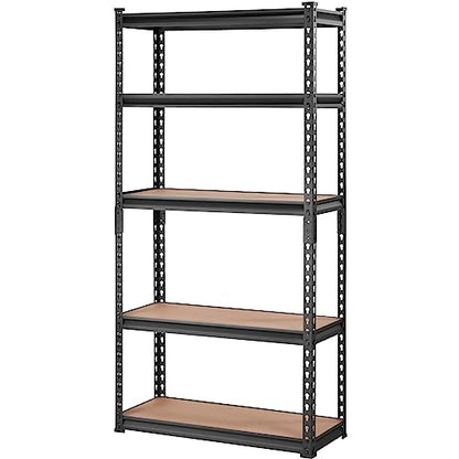 VEVOR Storage Shelving Unit, 5-Tier Adjustable, 2000 lbs Capacity, Heavy Duty Garage Shelves Metal Organizer Utility Rack, Black, 30" L x 12" W x 60" - WoodArtSupply