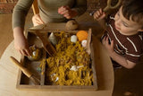 KOOKAROO Sensory Play Bin - 9 Montessori Sensory Bin Tools + 1 Sensory Box - Sensory Table Toys - Waldorf Toys - Sand Tray - Wooden Scoops for KOOKAROO