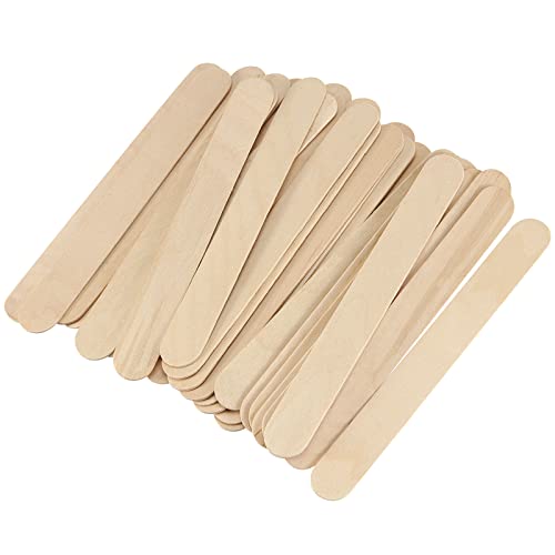 MUKCHAP 100 Pack 6 Inch Wood Popsicles Sticks, Natural Wood Craft Sticks, Food Grade Wooden Ice Cream Sticks Coffee Stirrers Label Sticks Waxing - WoodArtSupply