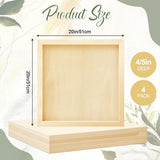 Tenceur 4 Pack 20" x 20" Birch Wood Panel Boards Kit Unfinished Wood Canvas Wooden Panel Boards for Painting 3/4" Deep Depth Wooden Canvases for Tenceur
