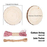 Natural Wood Slices 32 Pcs 2.75-3.14 Inches Unfinished Craft Wood kit Predrilled with Hole Wooden Circles Tree Slices for Arts and DIY Crafts MSDADA