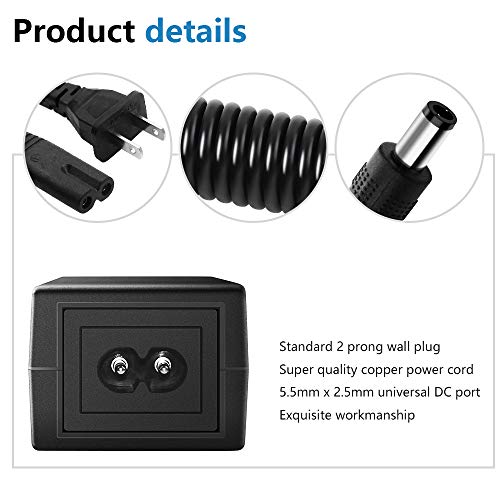 SHNITPWR 24V 3A DC Power Supply Adapter AC 100V~240V to DC 24 Volt 3 Amp 72W Converter Transformer 5.5x2.5mm Plug for 5050 3528 LED Strip Light 3D - WoodArtSupply