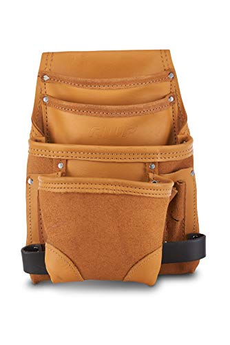 AWP Classic Leather Tool Pouch, Crafted from Premium Top-grain Leather, Compatible with Work Belts Up to 3 Inches Wide, Tool Belt Accessory, Tan - WoodArtSupply