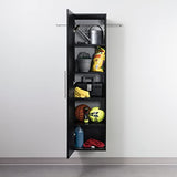 Prepac HangUps 15 in Narrow Garage Storage Cabinet, W x 72" H x 16" D, Black Prepac