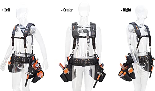 39Pockets Tool belts for men with suspenders, 4" Padded toolbelt, Tool belt with suspenders, Tool belt, Tool belt suspenders, Carpenter tool pouch, WELKINLAND