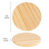 12PACK Unfinished Wood Coasters, 4 inch Round Blank Wooden Craft Coasters Wood Slices for DIY Architectural Models Drawing Painting Wood LepoHome